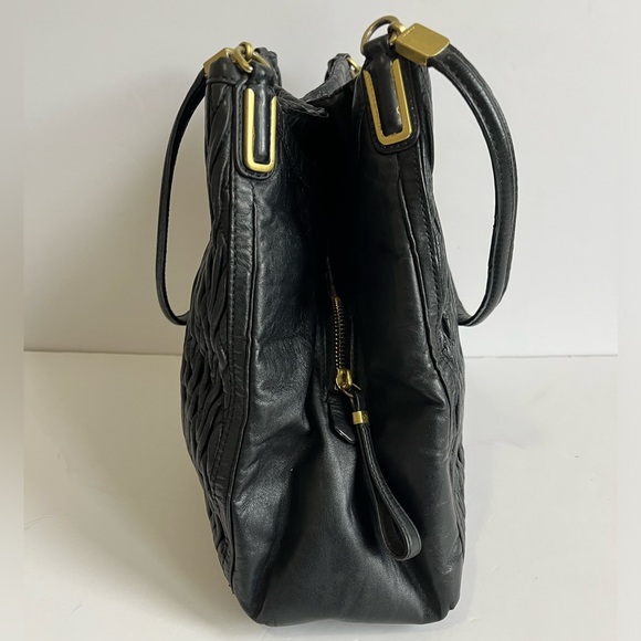 Coach black Madison Phoebe Gathered Twist Leather tote shoulder Bag 26258 - Picture 5 of 11